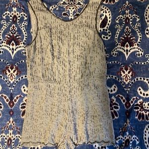 Free People Grey Sequin Romper Jumpsuit